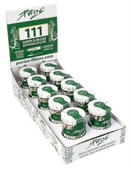 Display  PURIZE Aktivkohlefilter Super Slim ø 5mm 10x 111er Glas